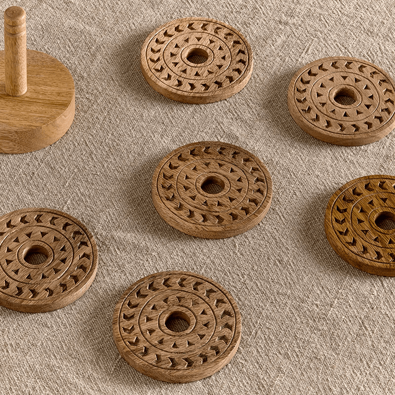 Anali Mango Wood Coasters, Natural