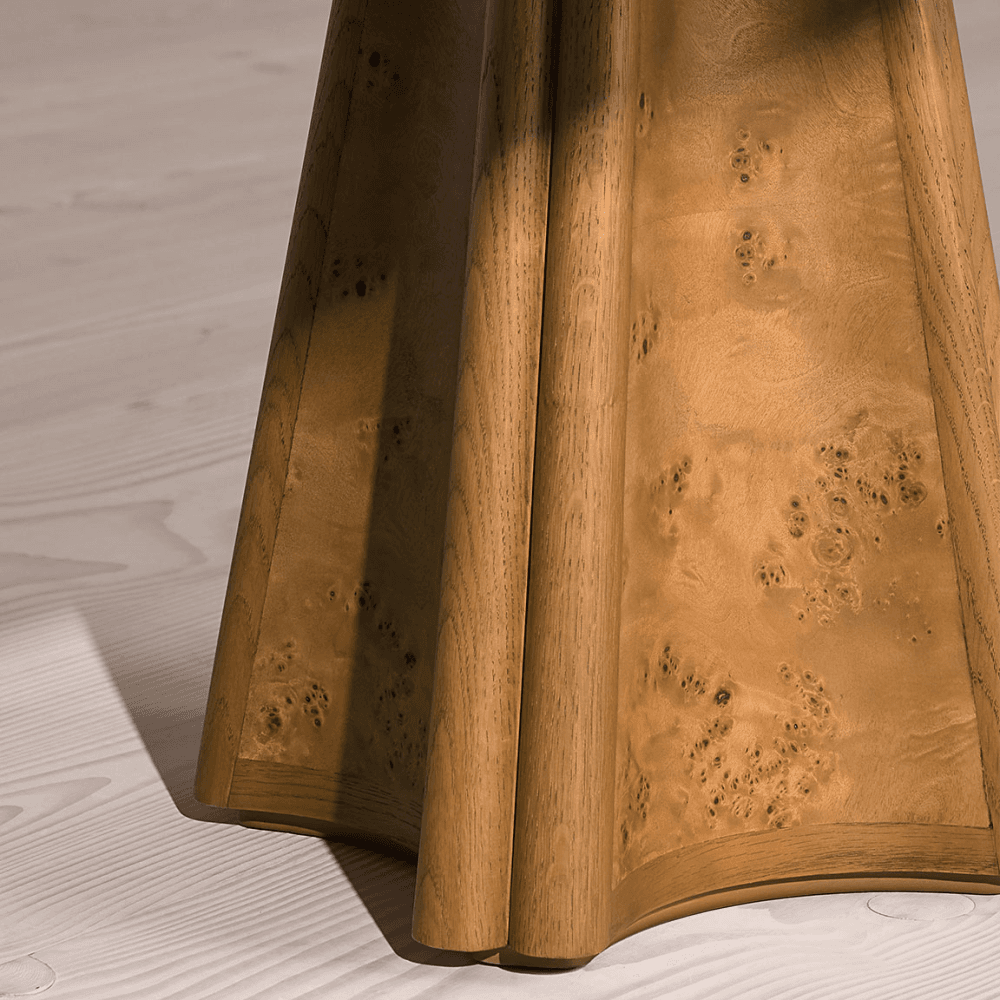 Astoria Astoria Side Table, Mappa Burl & Arabescato Marble