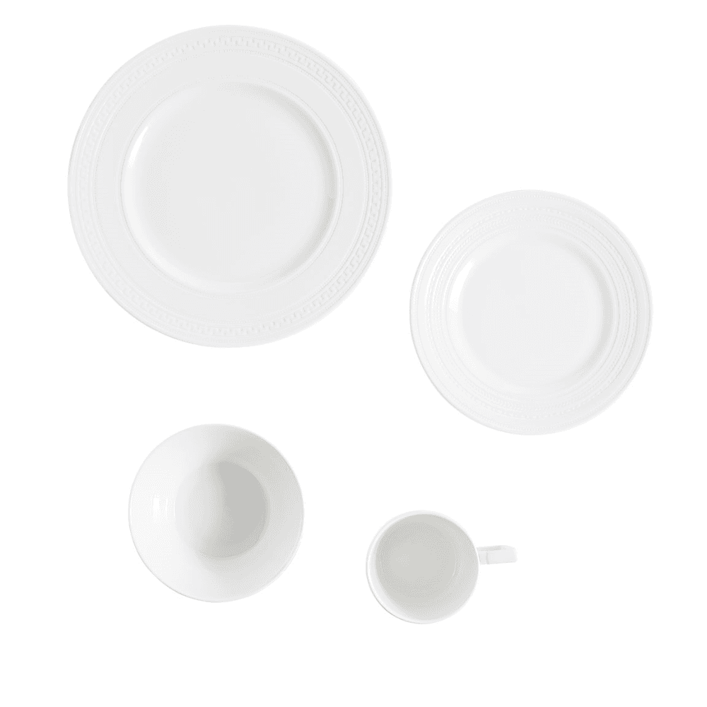 Intaglio 16 Piece Dinner Set, White