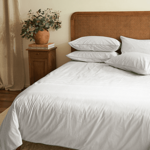 Image showing the Striped Percale Duvet Cover product.