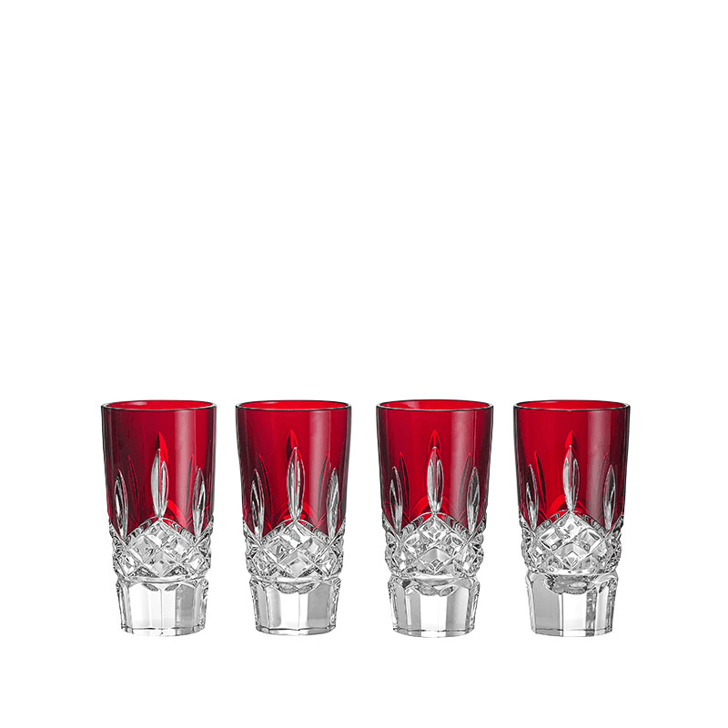 Lismore Set of 4 Shot Glasses, Red