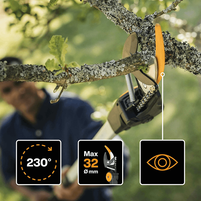 PowerGear Telescopic Tree Pruner, Black and Orange