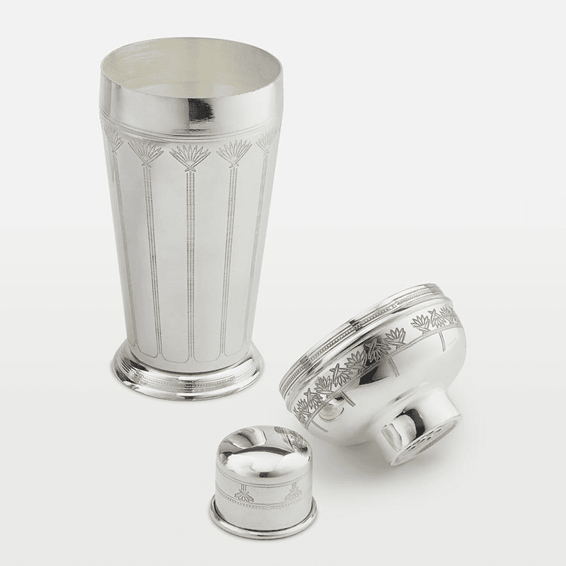Rochester Engraved Silver Cocktail Shaker, Silver