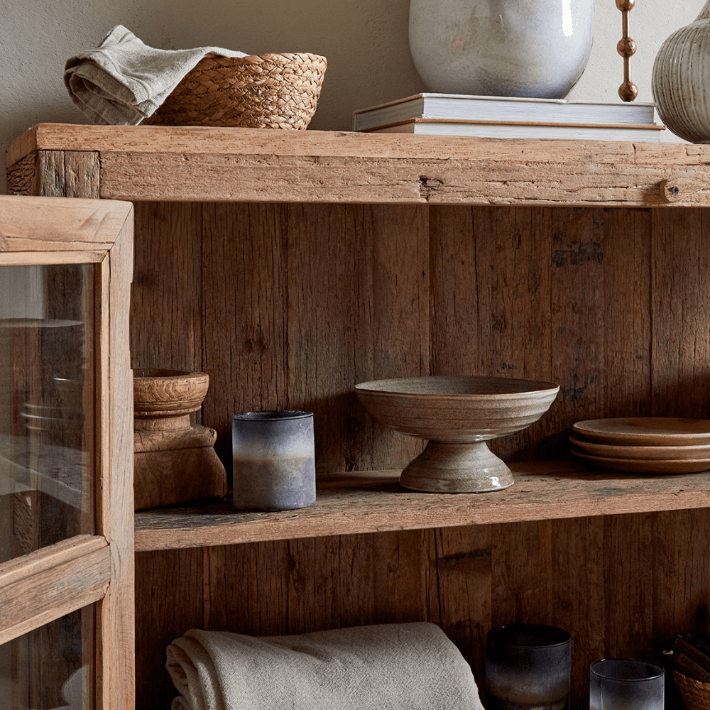 Ibo Reclaimed Wood & Glass Sideboard, Natural