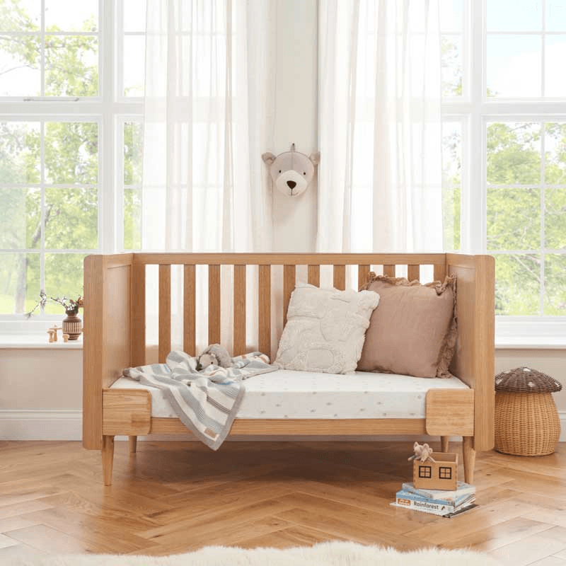Japandi 2 Piece Nursery Set, Light Oak Rattan