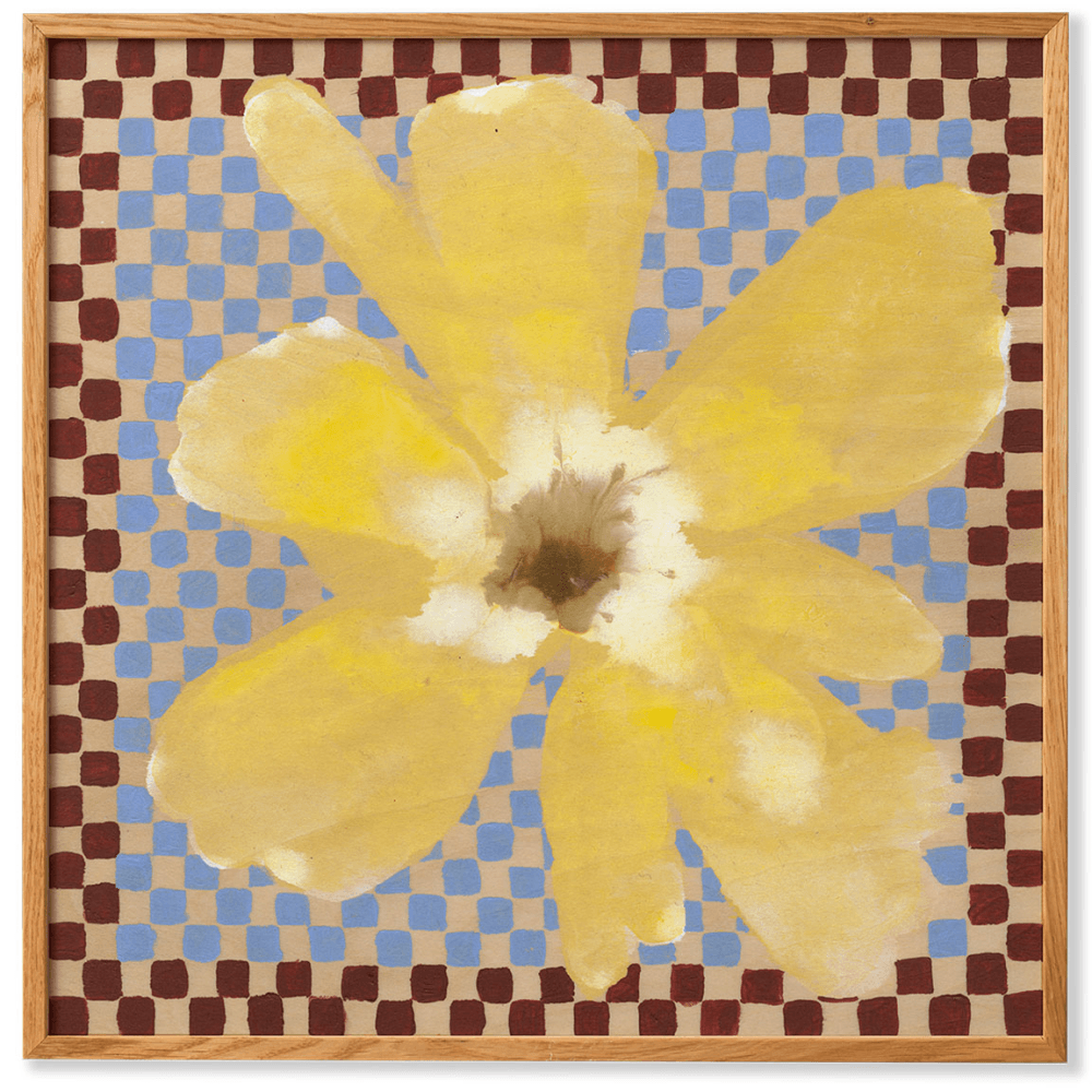 Flower with Checks 03 Print