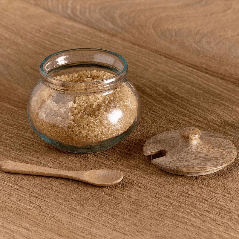 Kali Round Storage Jar, Natural & Clear