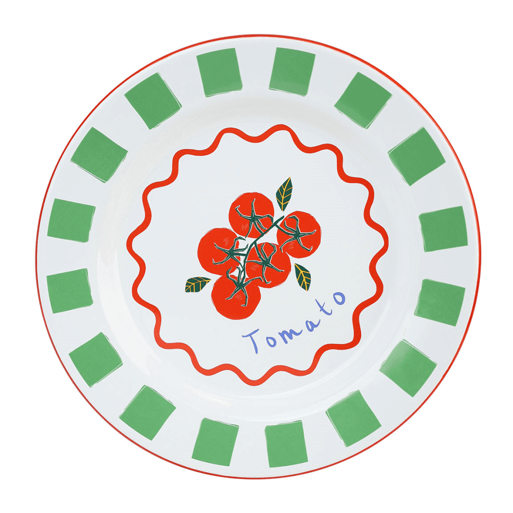 Bon appetit Enamel Plate, Tomato