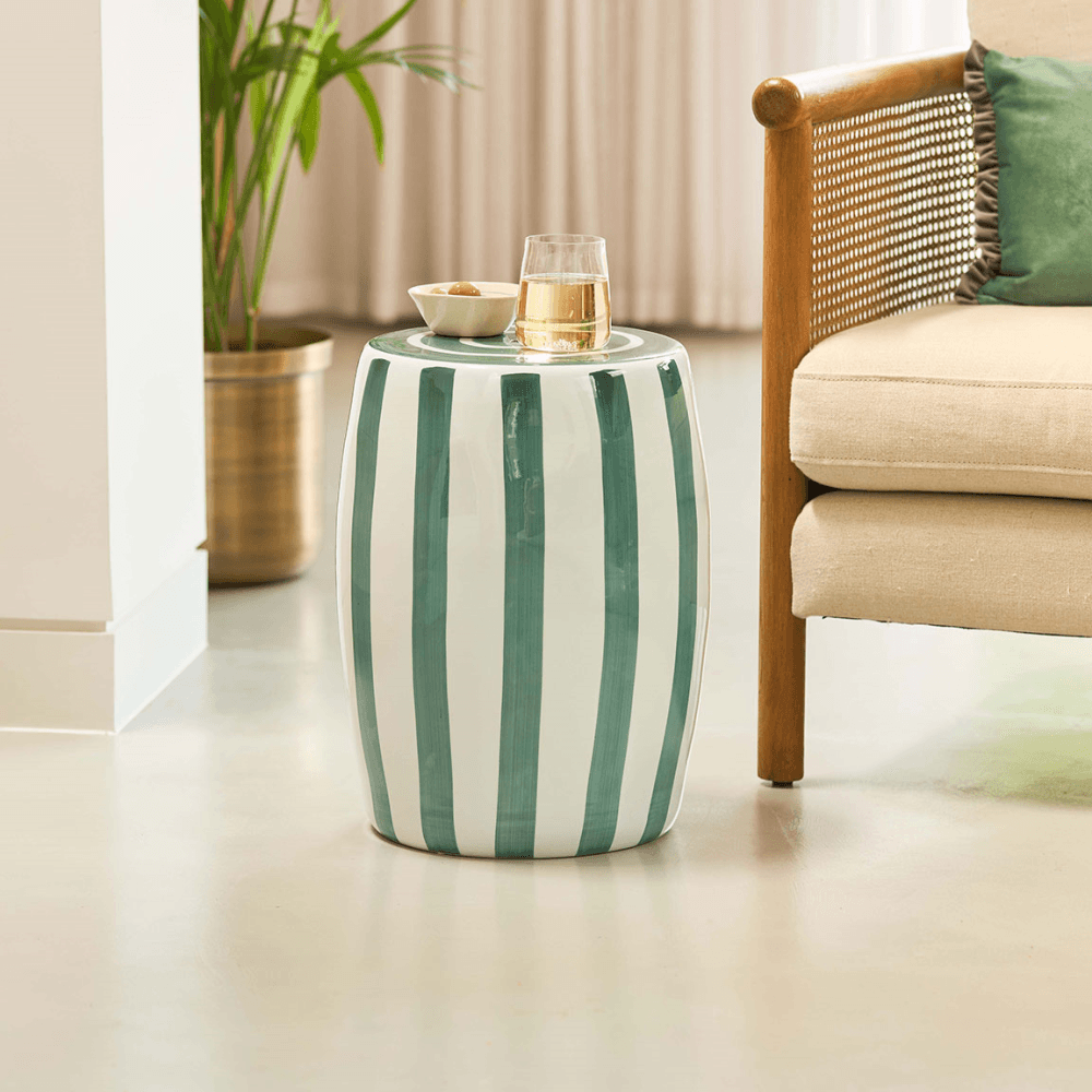 Stripe Ceramic Stool