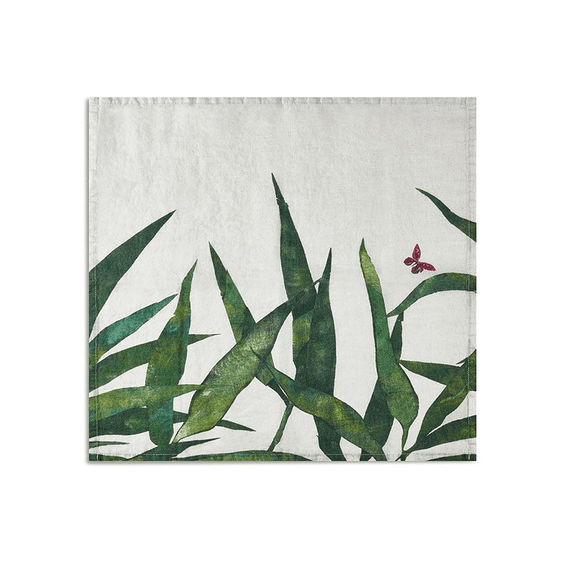 Les Palmiers Leaf Napkin, Green