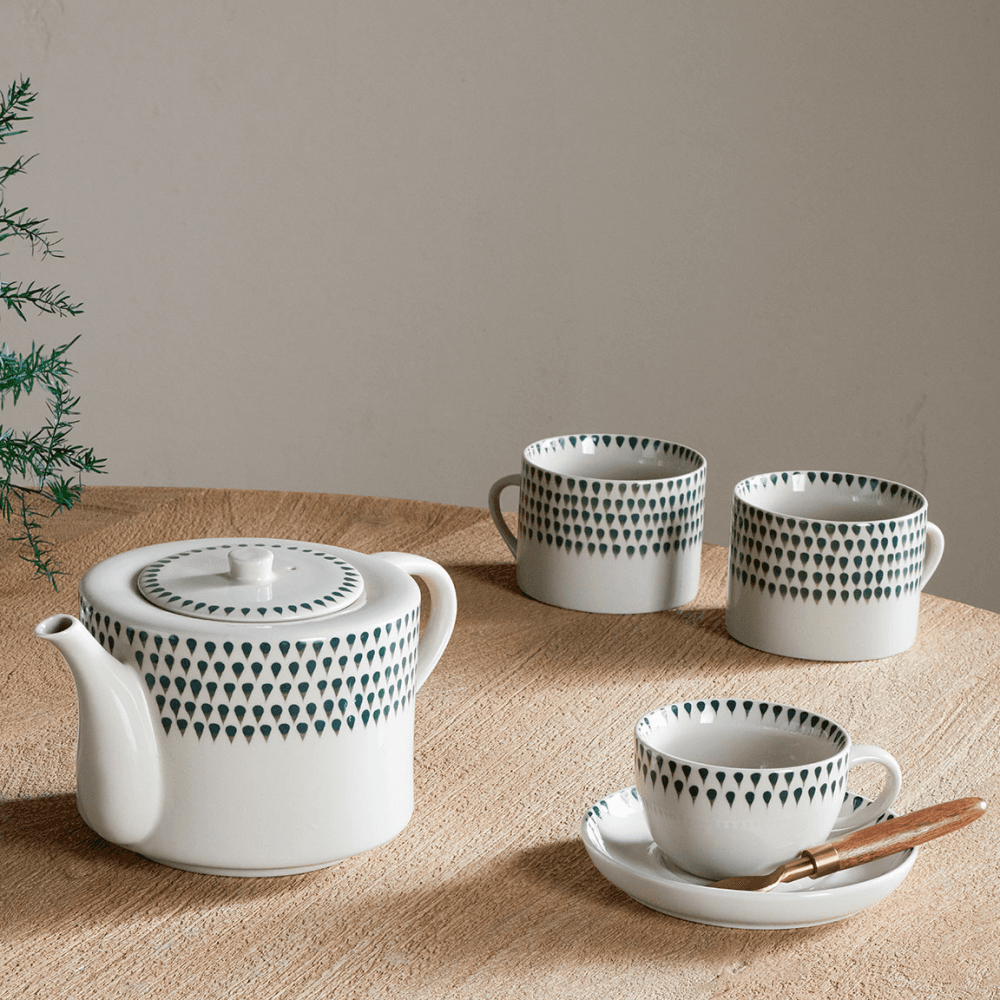 Juniper Drop Cup & Saucer, Green