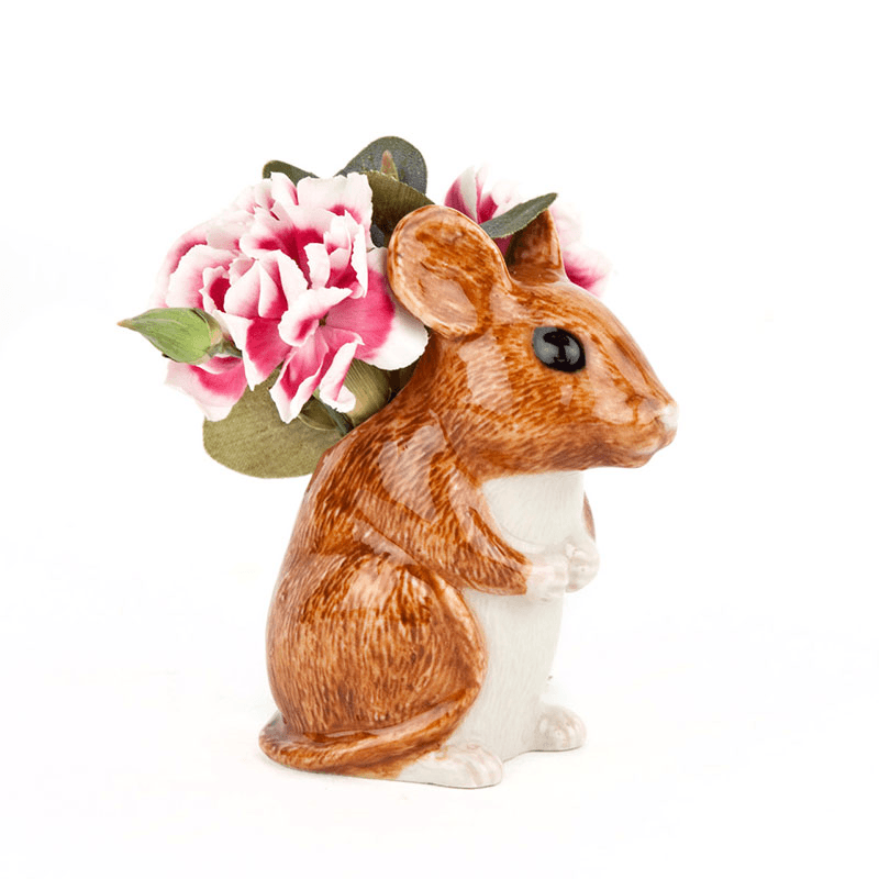 Wood Mouse Bud Vase, Brown