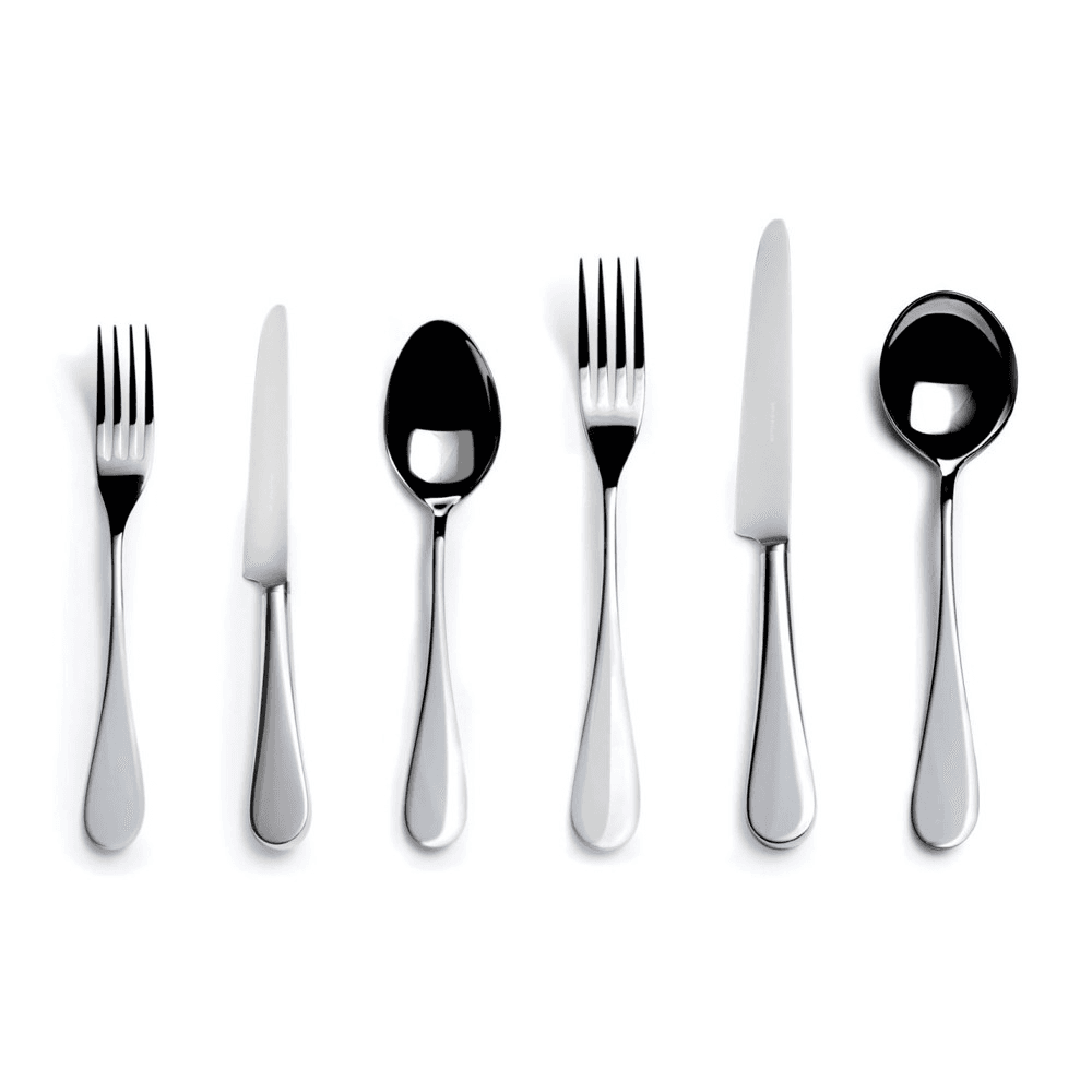 English 6 Piece Place Setting, Stainless Steel