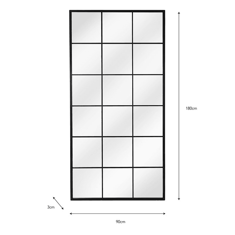 Fulbrook Leaning Mirror, Black