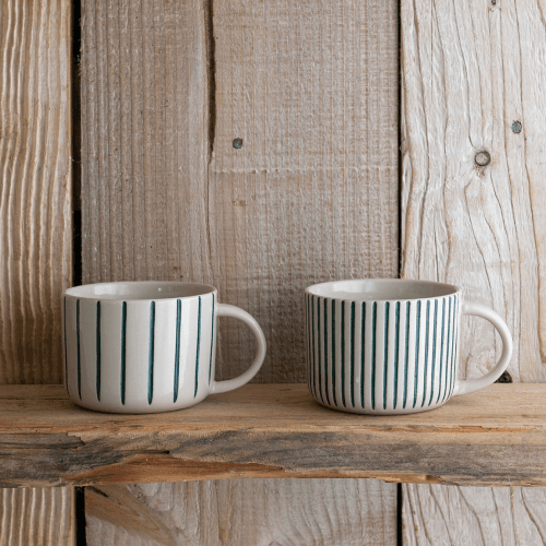 Image showing the Yarrow Set of 2 Mugs, Medium, Brushed Sea Green product.