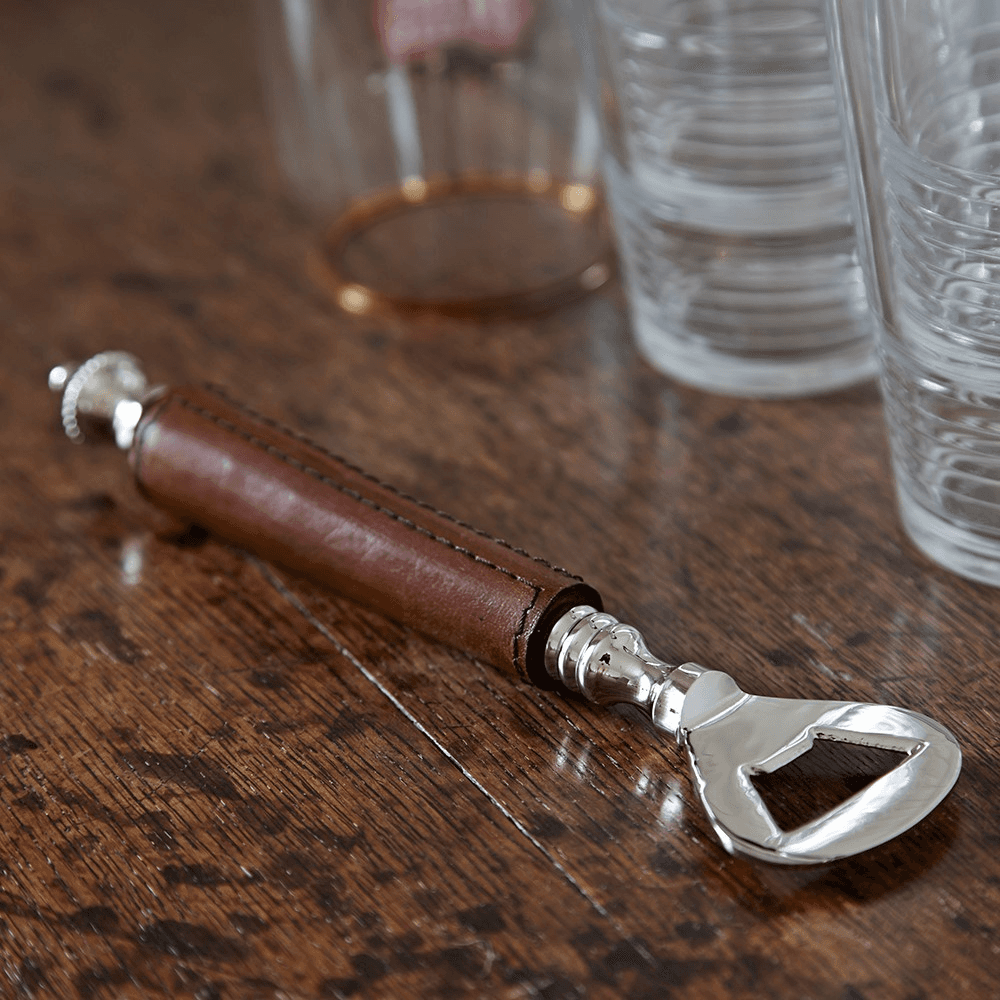 Bottle Opener, Tan Leather