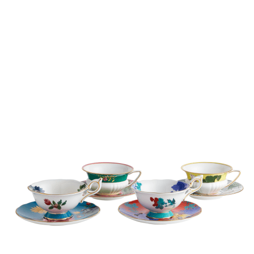Image showing the Wonderlust Set of 4 Tea Cup & Saucers, Floral product.