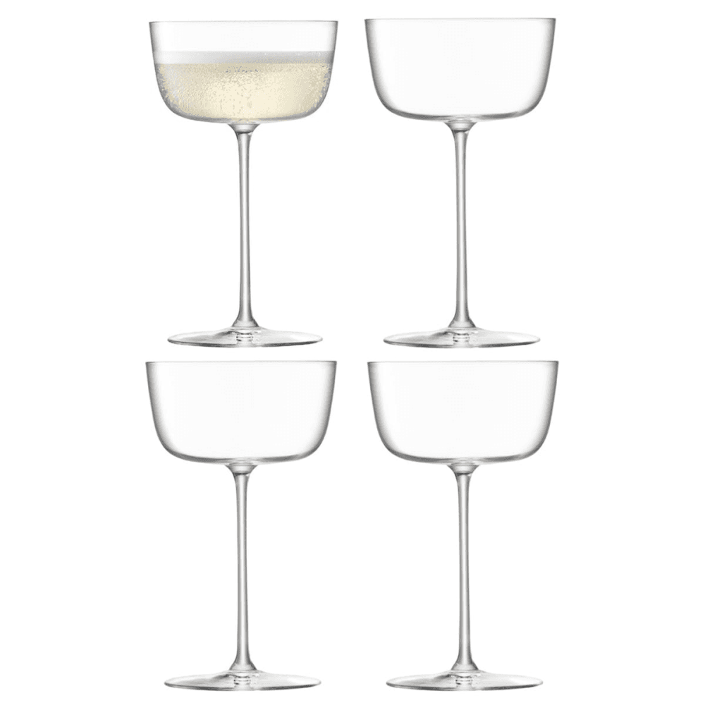 Borough Set of 4 cocktail saucers, clear