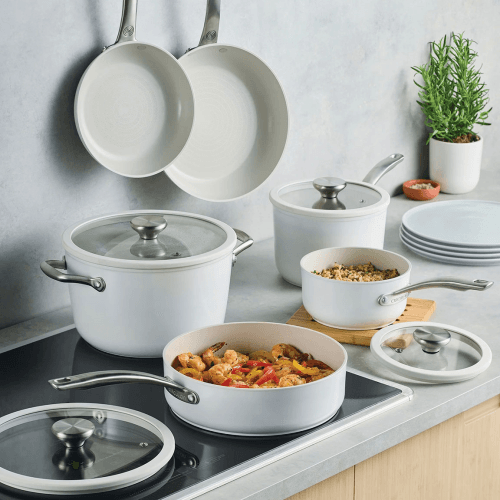Image showing the Halo Laser Defence Cookware Set, White product.