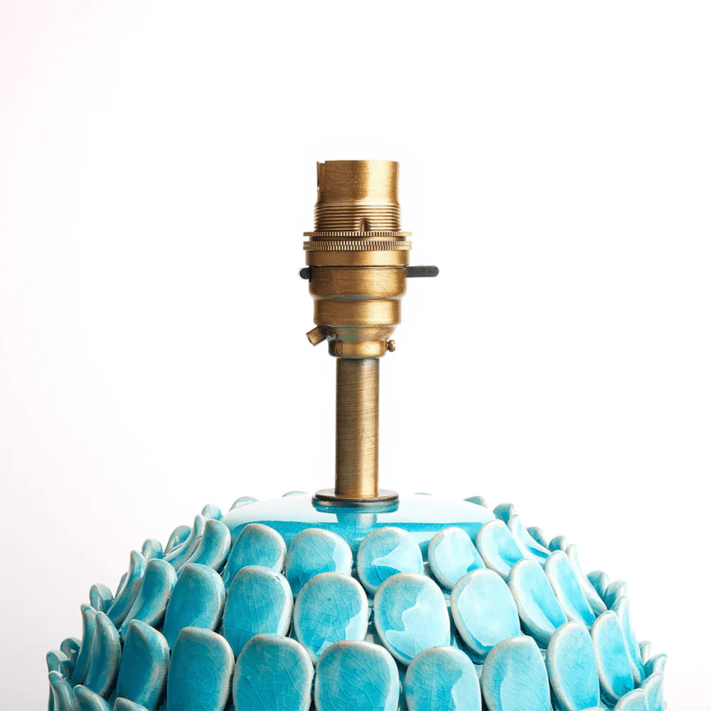 Stucco Table Lamp, Turquoise
