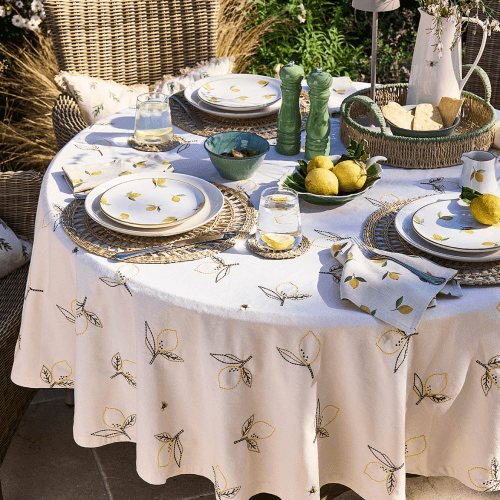Image showing the Lemons Tablecloth, Off-White product.