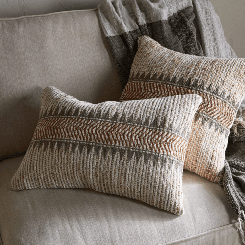 Image showing the Zairya Jute & Cotton Cushion Cover product.