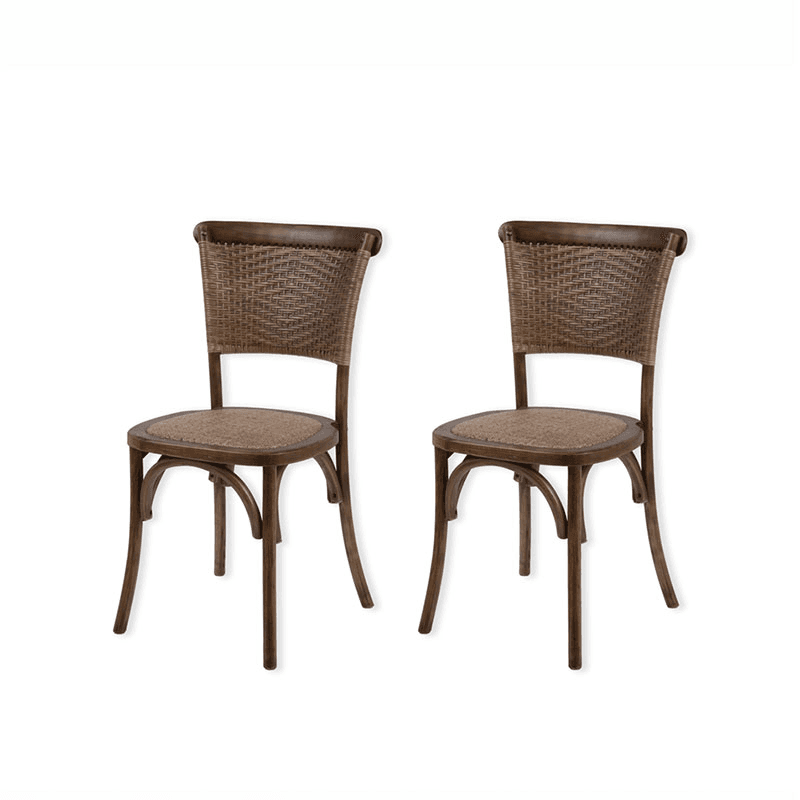 Fyfield Set of 2 Stacking Dining Chairs, Elm Wood