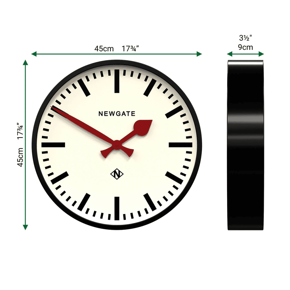 Putney Wall Clock, Black Metal