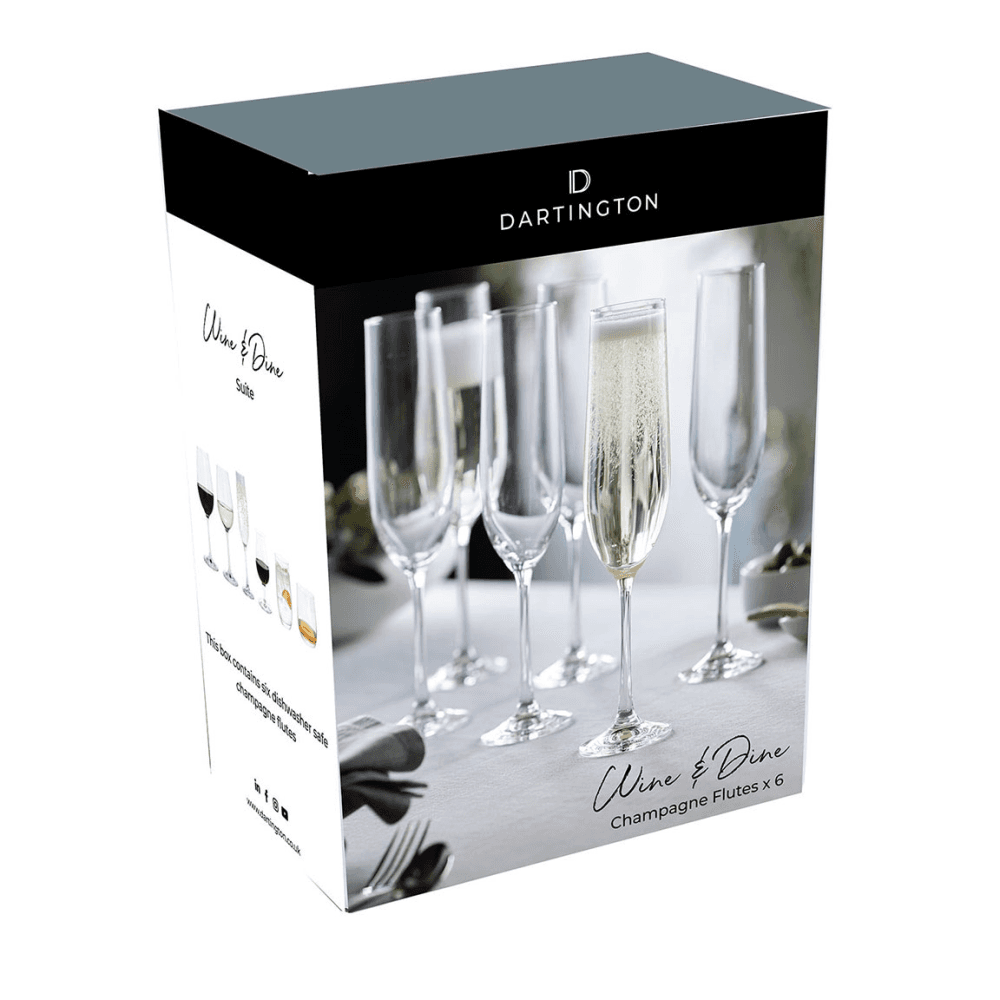 Wine and Dine Set of 6 Champagne Flutes