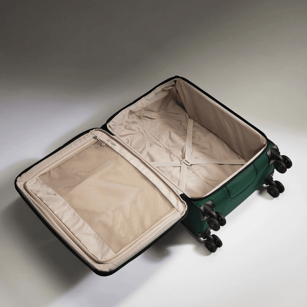 Urban Soft Stripe Expandable Suitcase, Forest Green