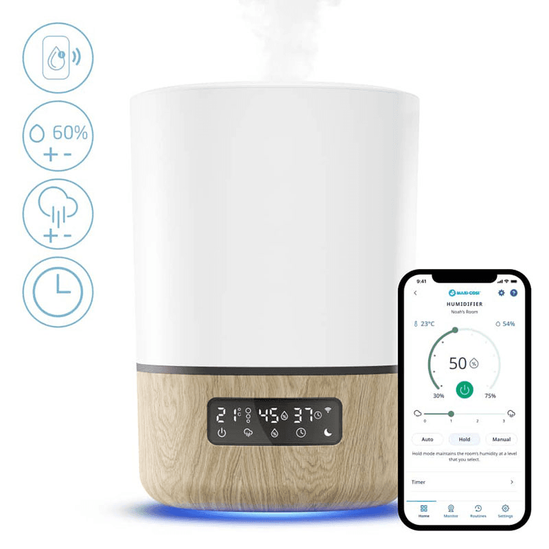 Breathe Electric Humidifier, White/ Natural
