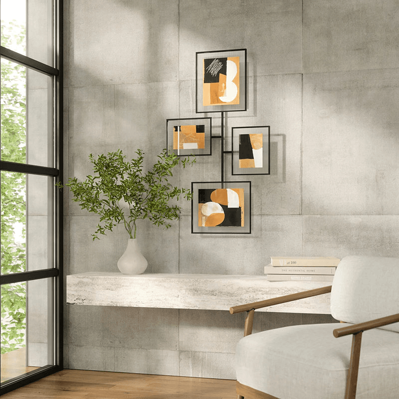 Flute Set of 4 Wall Gallery Frames, Black