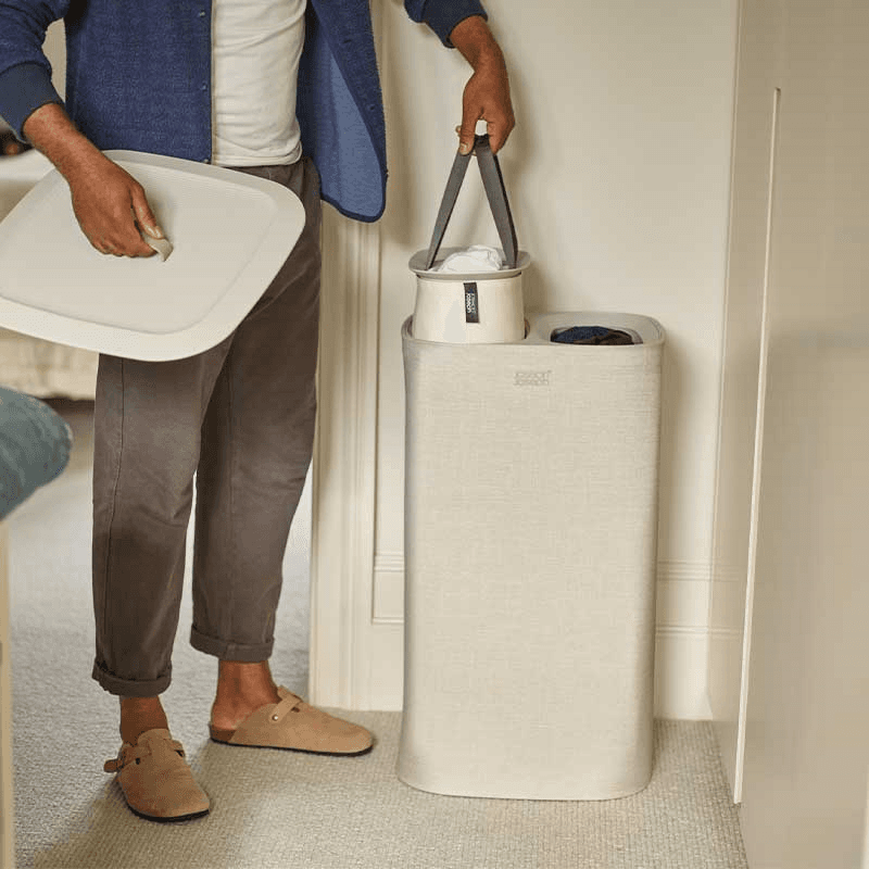 Tota Laundry Separation Basket, Ecru