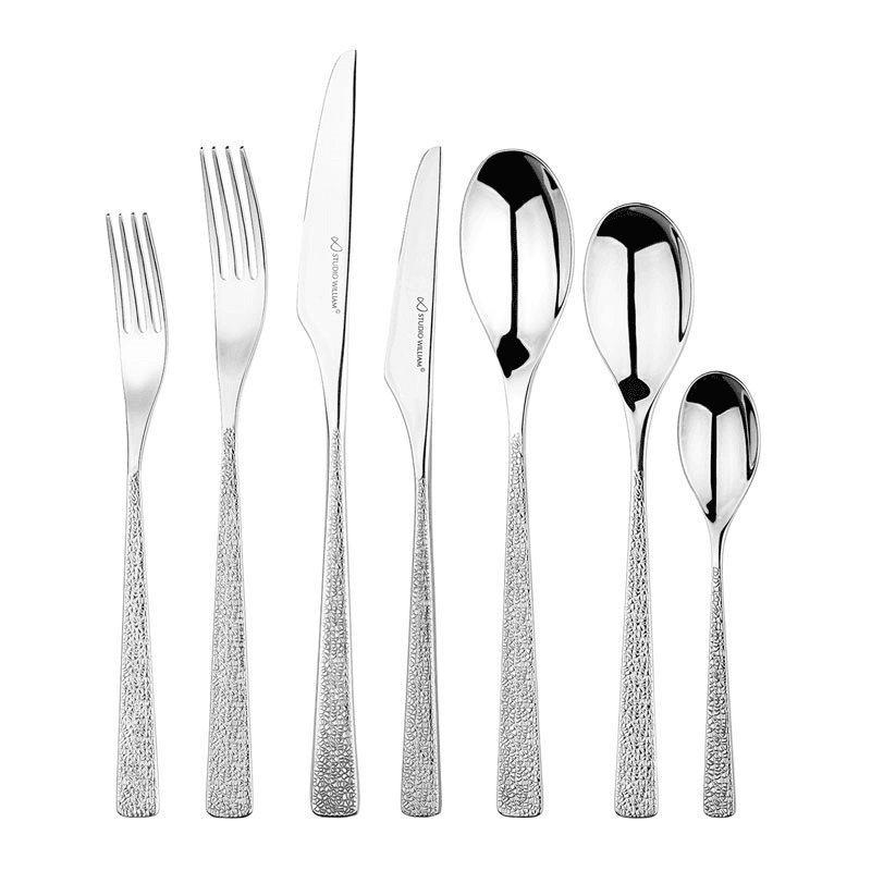 Tilia Crackle 56 Piece Cultery Set, Mirror Finish