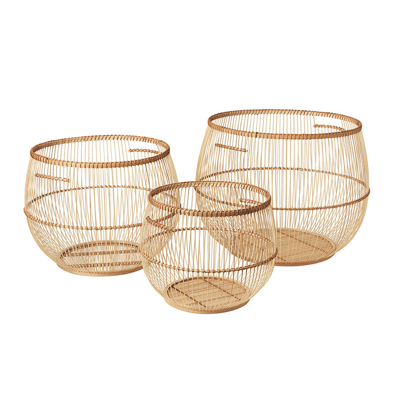 Soffy Set of 3 Baskets, Natural