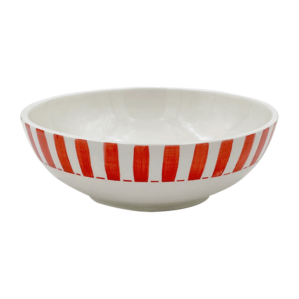 Stripes Large Bowl, Red