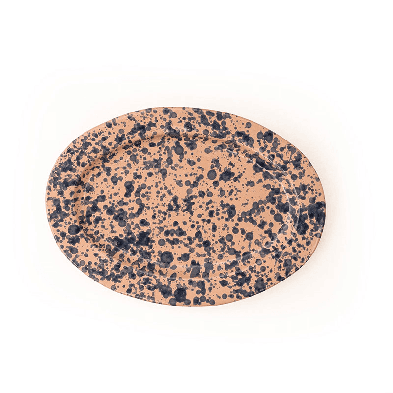 Splatter Serving Platter, Blue and Pink