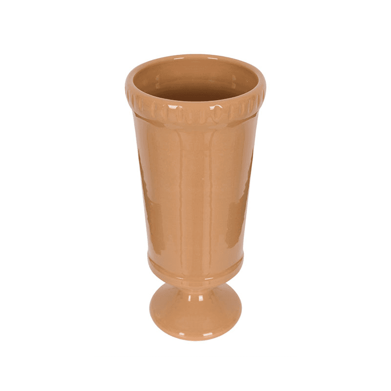 Flora Ceramic Urn Vase, Terracotta
