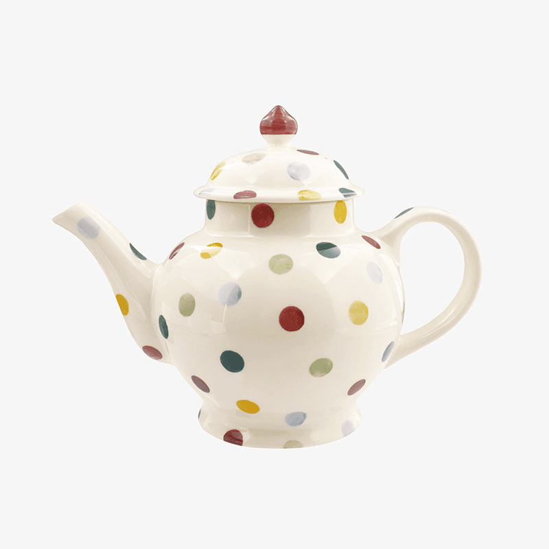 Polka Dot Teapot, Cream
