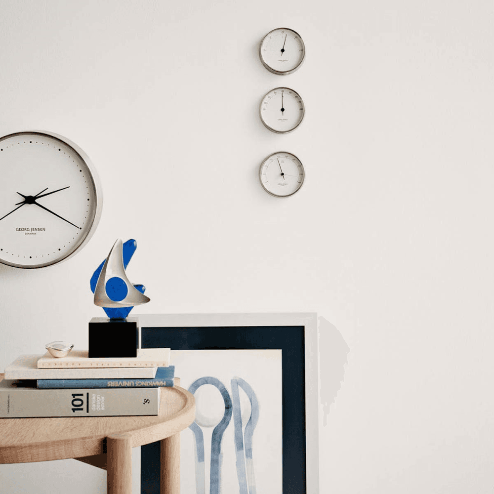 Henning Koppel Clock, Steel/White