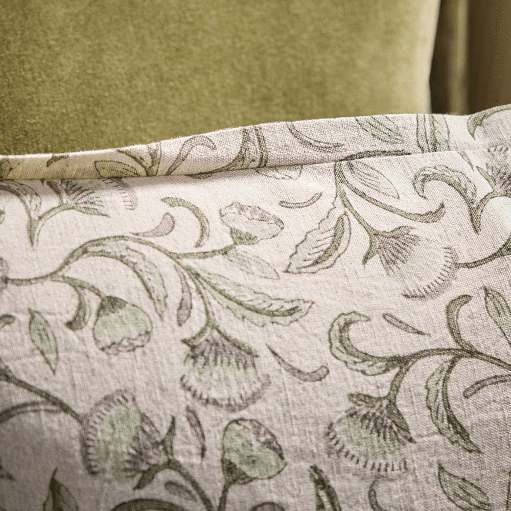 Malini Hand Block Printed Cushion Cover, Brown