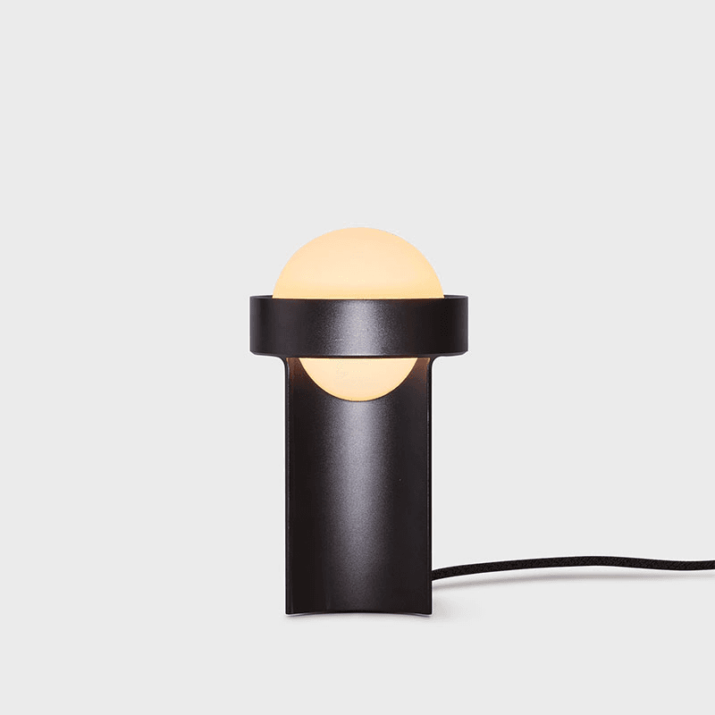 Small Loop Table Lamp with Sphere Iii, Dark Grey