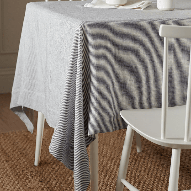 Sid Stripe Tablecloth, French Blue