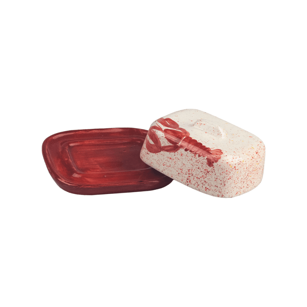 Lobster Butter Dish, Red