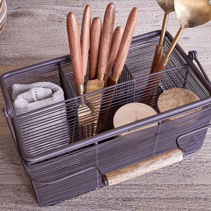Inkollu Cutlery Holder, Aged Brass