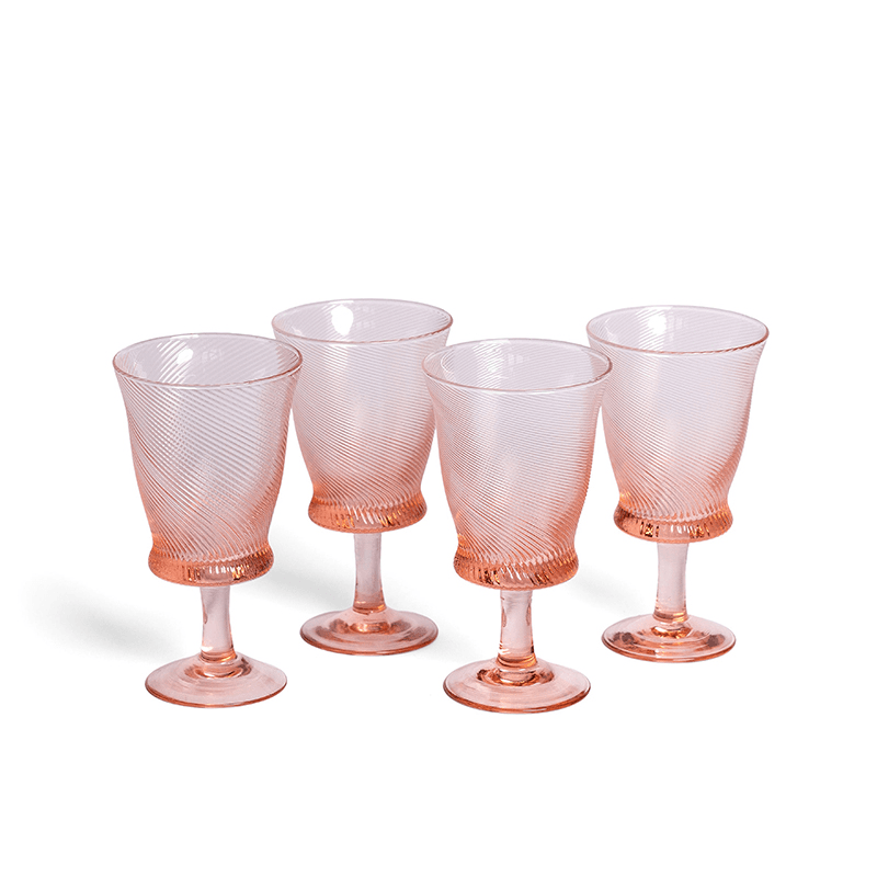 Spiral Set of 4 Wine Glasses