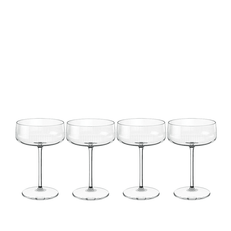 Afina Set of 4 Champagne Coupes, White