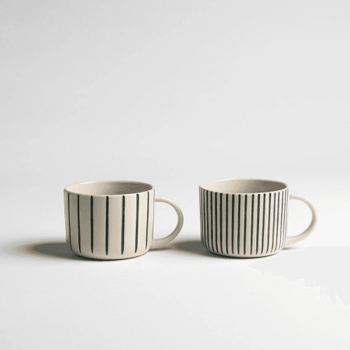 Image showing the Yarrow Set of 2 Mugs, Medium, Brushed Sea Green product.