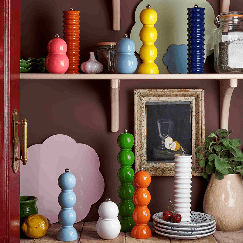 Lacquered Chubby Salt or Pepper Mill