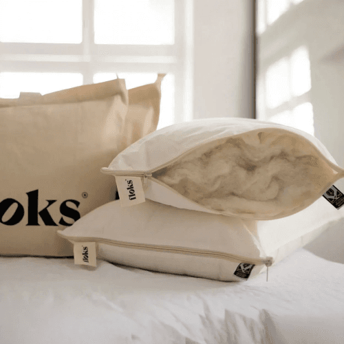 Image showing the Medium Firmness Organic Wool Pillow, Regular, Cream product.